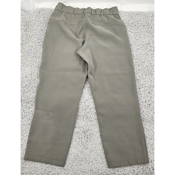 Lululemon Womens Crop Pant On The Fly Drawstring Pockets Grey Sage Casual Sz 4 - Picture 10 of 15